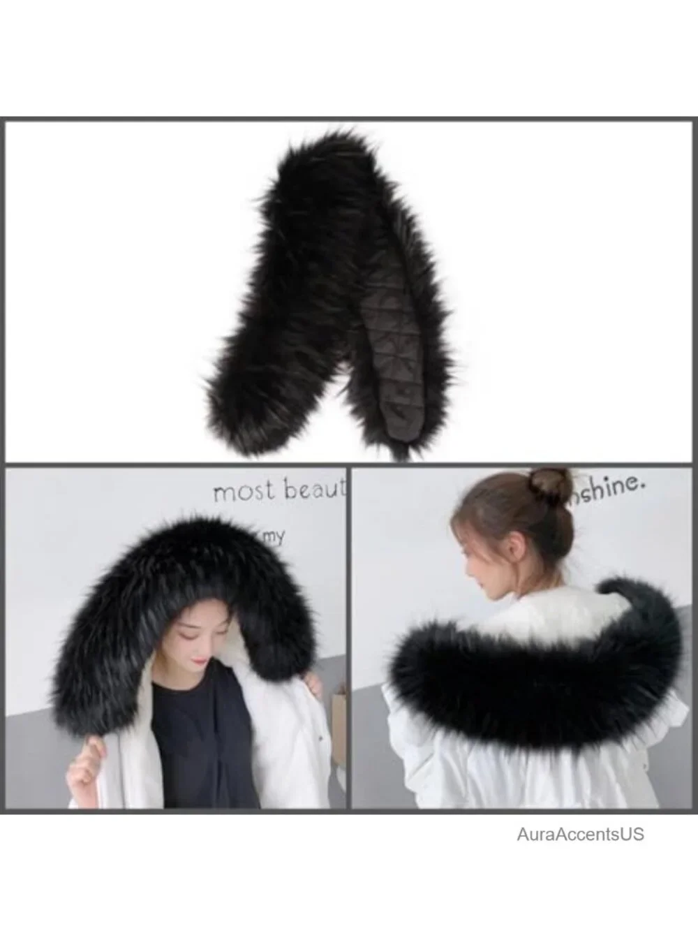 Faux Fur Collar Scarf Wrap Shawl for Women Men Winter Neck Warmer